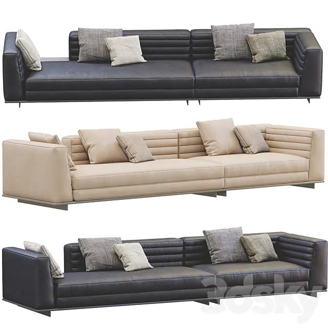 Leather Sofa Roger By Minotti 3DModel Leather Sofa Roger By Minotti 3DModel