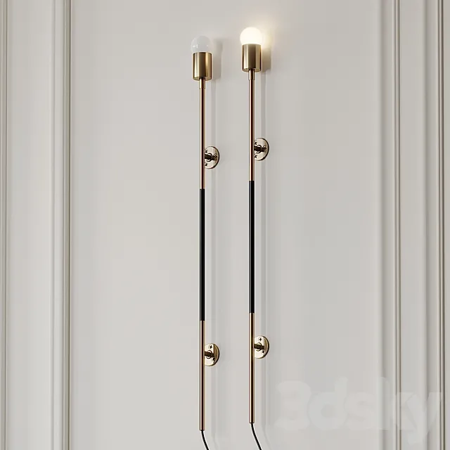 Leather Wrapped Linear Wall Sconce by Katy Skelton 3D Model