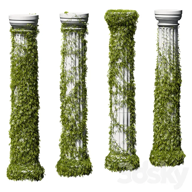 Leaves on a Doric column. 4 models 3D Model Leaves on a Doric column. 4 models 3D Model