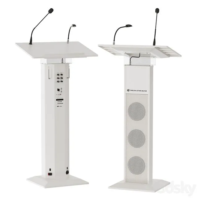 lectern amplifier conference tribune microphone stand 3D Model lectern amplifier conference tribune microphone stand 3D Model