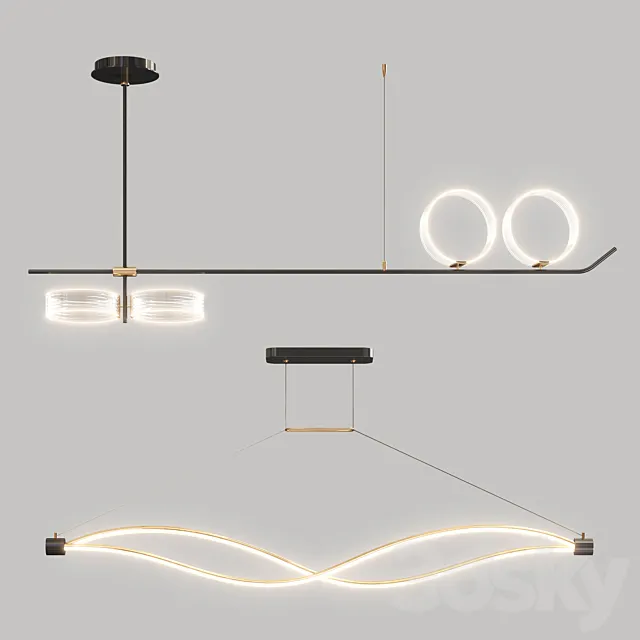 Led chandelier collection 3DModel