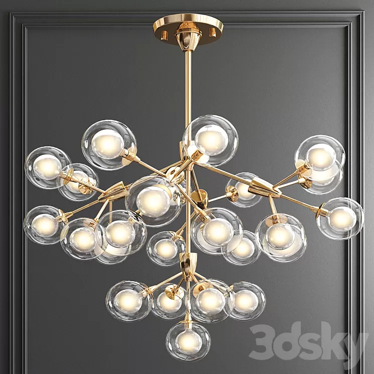 LED Clear Crystal Ball Chandelier 3D Model LED Clear Crystal Ball Chandelier 3D Model