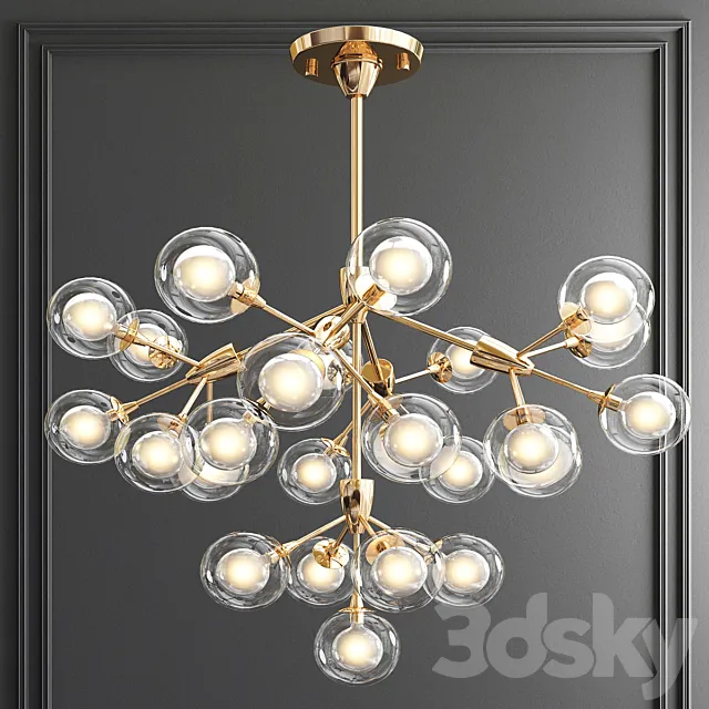 LED Clear Crystal Ball Chandelier 3DModel LED Clear Crystal Ball Chandelier 3DModel