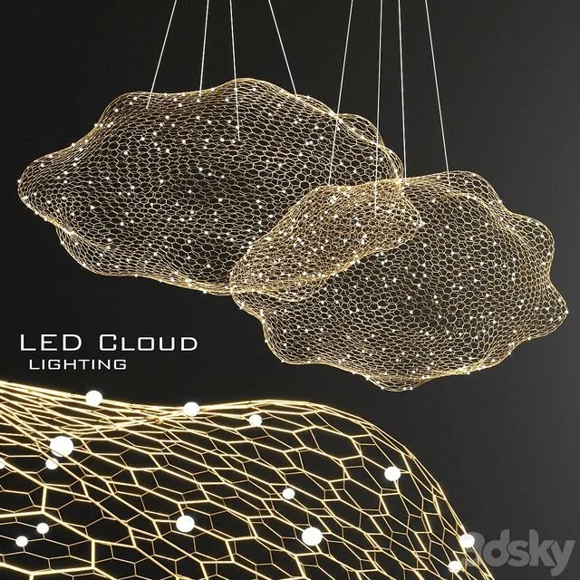 LED Cloud Chandelier 3D Model LED Cloud Chandelier 3D Model