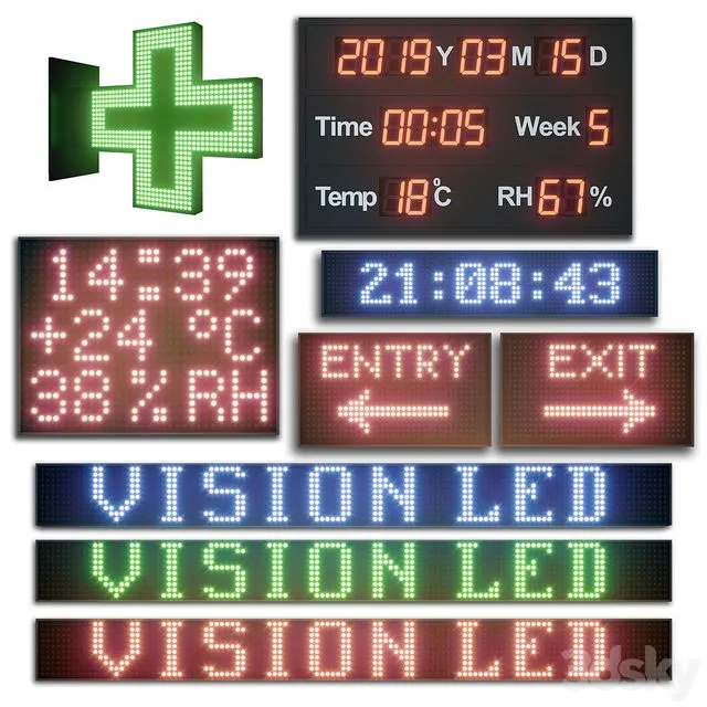 LED display modules. Set 02 3D Model