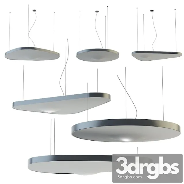 Led fabric pendant lamp pétale by luceplan design studio odile decq 3D Model Download