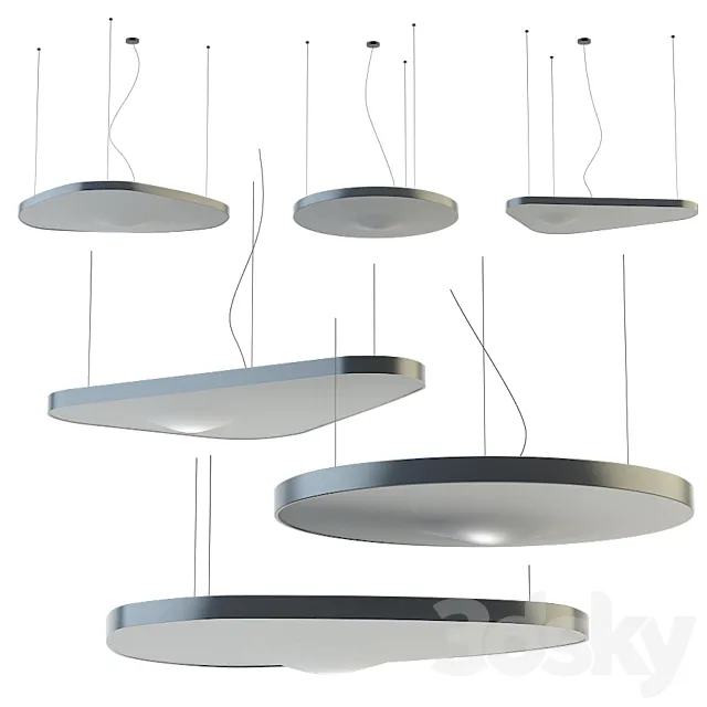 LED fabric pendant lamp PÉTALE By LUCEPLAN design Studio Odile Decq 3D Model