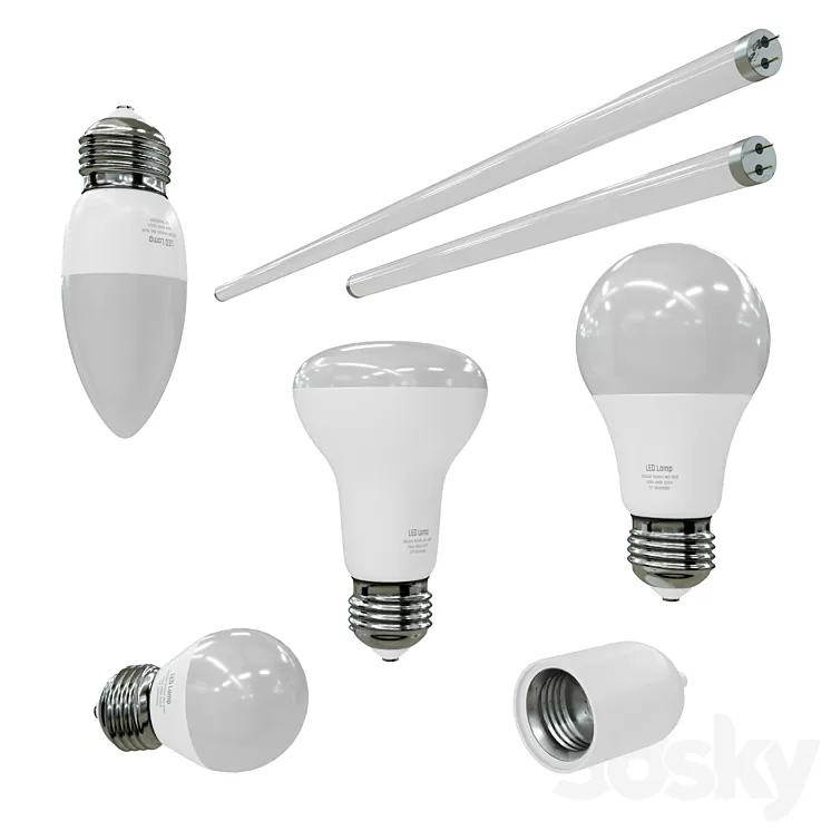 Led Lamps Set 3D Model Led Lamps Set 3D Model