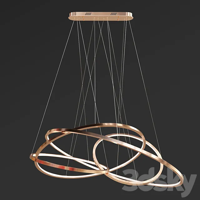LED Oval Rings Chandelier 3D Model LED Oval Rings Chandelier 3D Model
