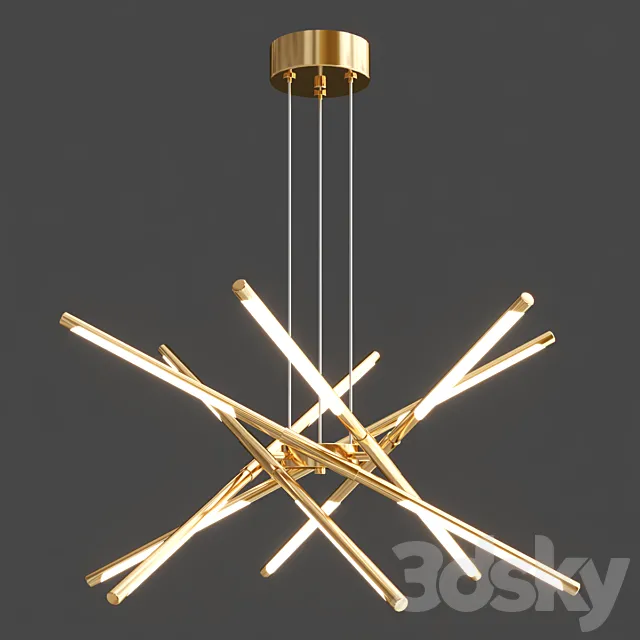 Led pendant chandelier 12 3D Model