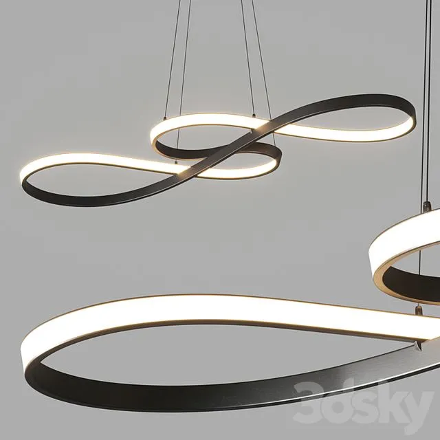 LED Pendant Light 75cm Acrylic Dimmable 3D Model