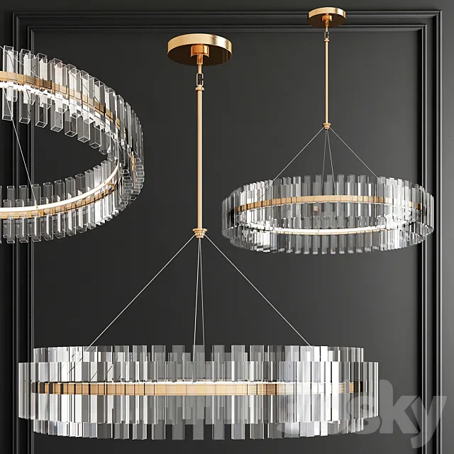 LED Round Crystal Chandelier 3DModel LED Round Crystal Chandelier 3DModel