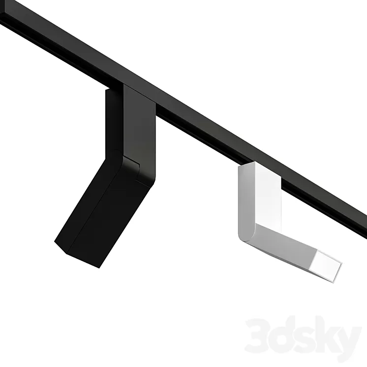 Led Track Light  Rectangular  Aluminum  Commercial 3D Model