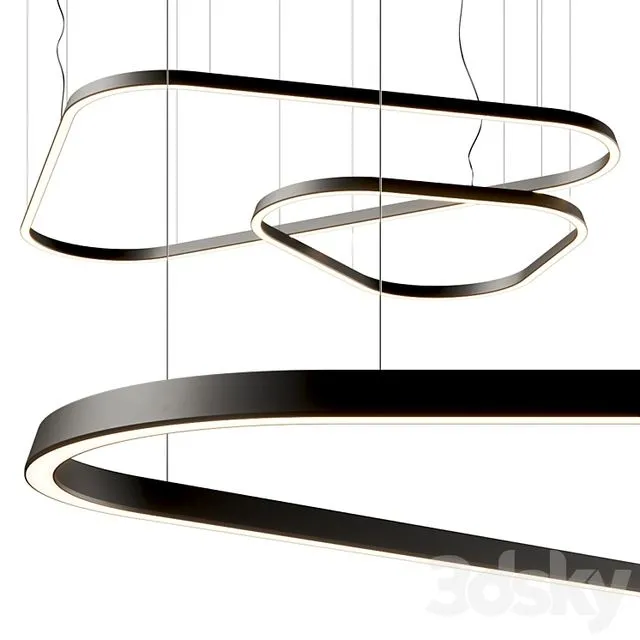 Leds C4 Geometric Triangle Pendant Lamps 3D Model Leds C4 Geometric Triangle Pendant Lamps 3D Model