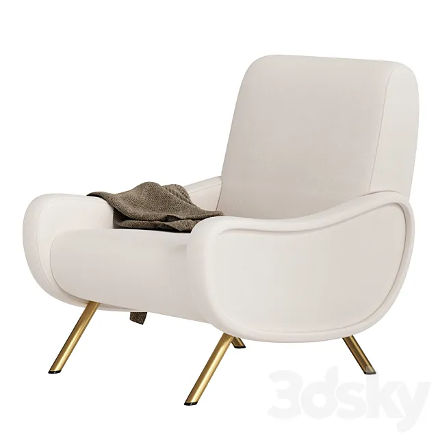 ledy armchair by marco zanuso 3D Model