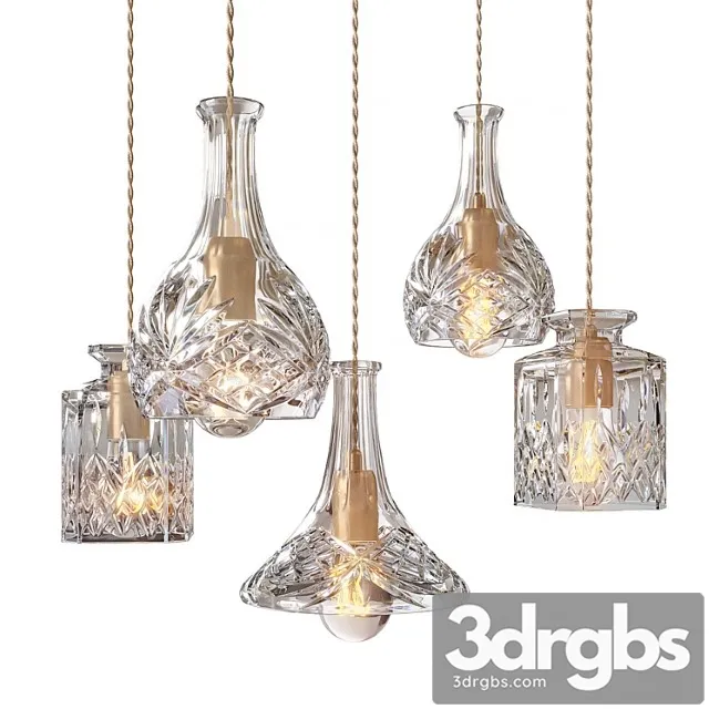 Lee broom – decanterlight chandelier 3 piece 3D Model Download