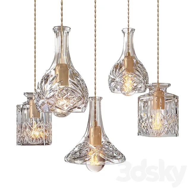 Lee Broom – Decanterlight Chandelier 3 Piece 3D Model