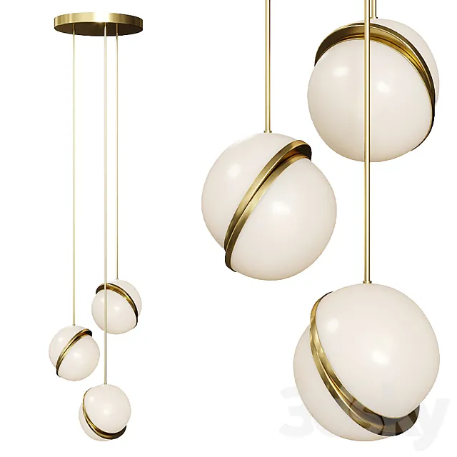 Lee Broom MINI CRESCENT CEILING LIGHT 3 piece 3DModel Lee Broom MINI CRESCENT CEILING LIGHT 3 piece 3DModel