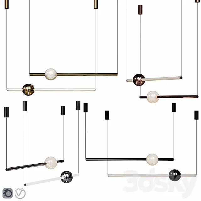 Lee Broom ORION GLOBE LIGHT Set Gold _ Chrome _ Copper _ Black 3D Model Lee Broom ORION GLOBE LIGHT Set Gold _ Chrome _ Copper _ Black 3D Model