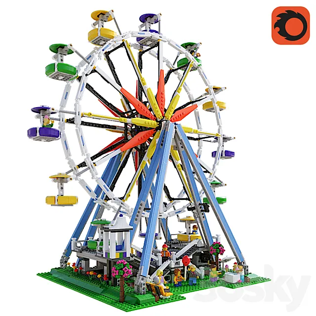 LEGO Ferris Wheel 3D Model LEGO Ferris Wheel 3D Model