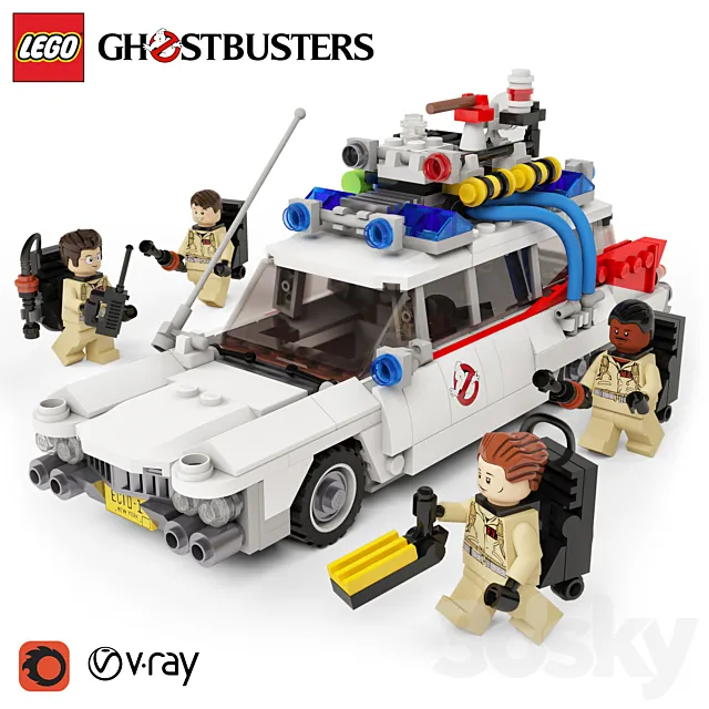 LEGO Ghostbusters №21108 3D Model LEGO Ghostbusters №21108 3D Model
