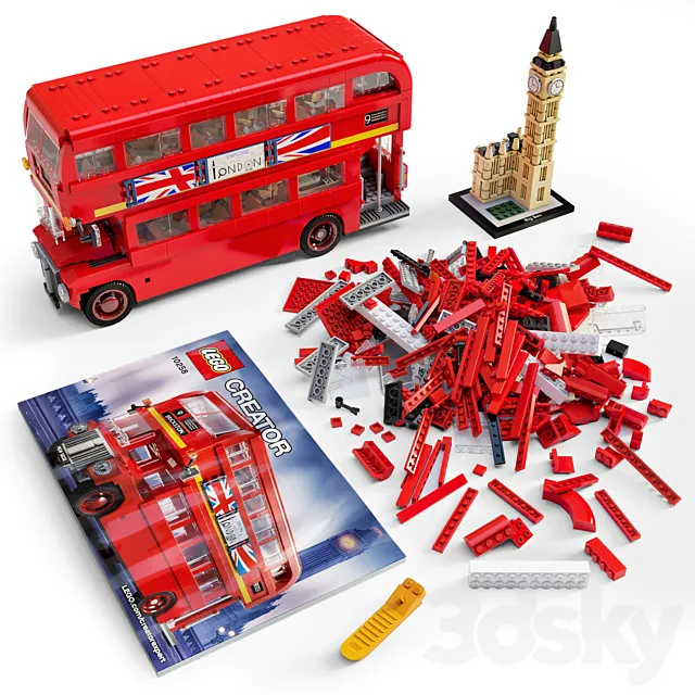 LEGO London Bus №10258 3D Model LEGO London Bus №10258 3D Model