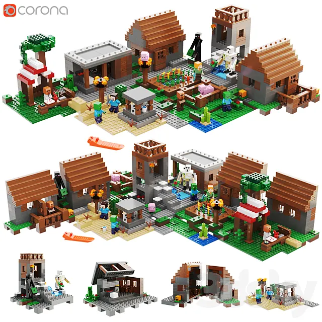 Lego Minecraft | The Village 21128 3D Model