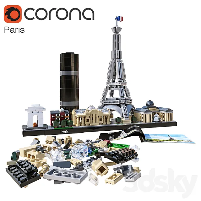 LEGO Paris # 21044 3D Model LEGO Paris # 21044 3D Model