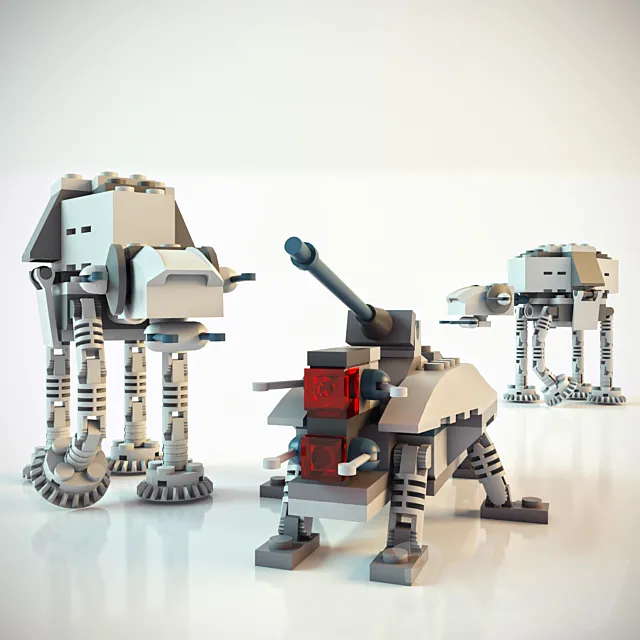 LEGO Star Wars Mini AT-AT and Mini-AT-TE 3D Model LEGO Star Wars Mini AT-AT and Mini-AT-TE 3D Model