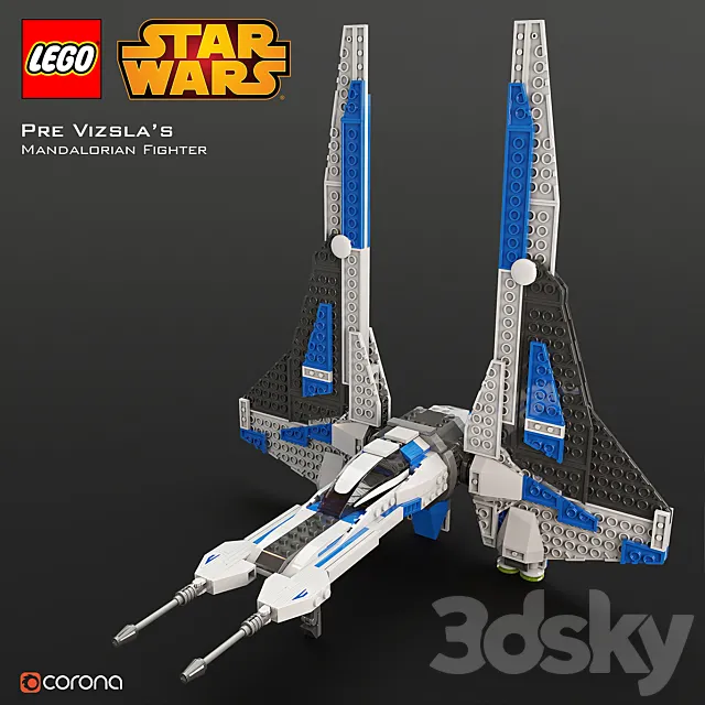 LEGO SW Pre Vizsla’s Mandalorian Fighter 3DModel LEGO SW Pre Vizsla’s Mandalorian Fighter 3DModel