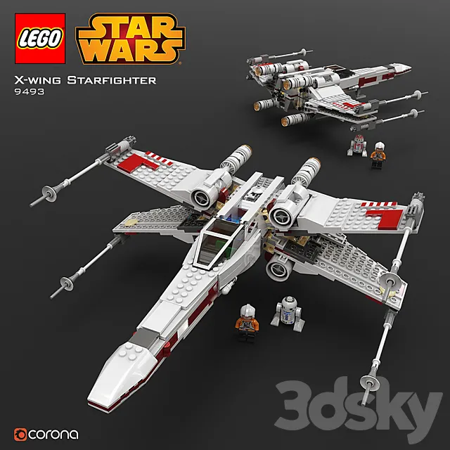 LEGO SW X – Wing Starfighter 3DModel LEGO SW X – Wing Starfighter 3DModel