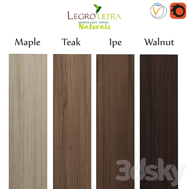 Legro Ultra Natural slip decking 3D Model Legro Ultra Natural slip decking 3D Model