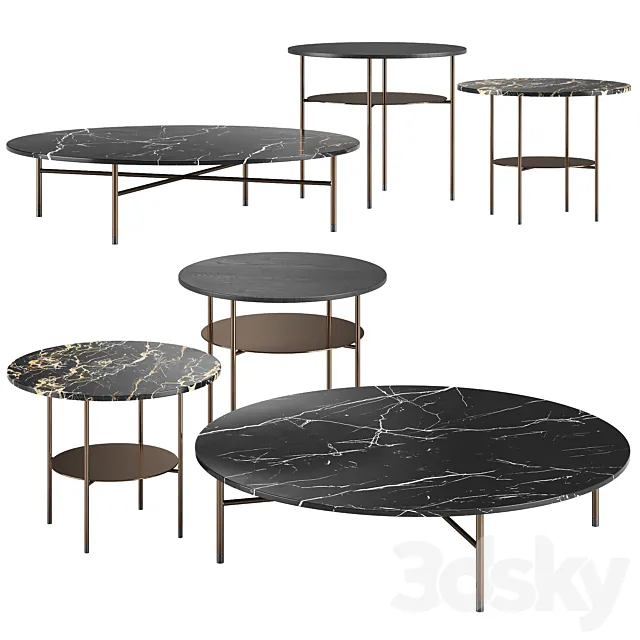 Lelong 23 Tables by Minotti 3D Model Lelong 23 Tables by Minotti 3D Model