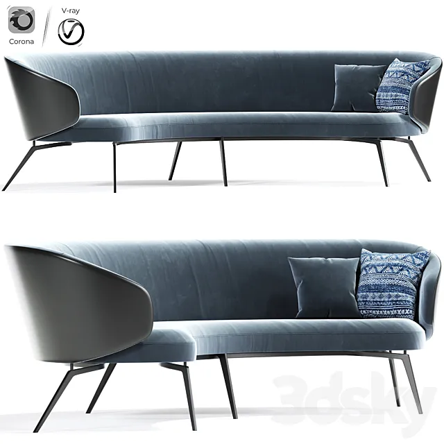 Lema Bice Occasional Curve Sofa 3D Model Lema Bice Occasional Curve Sofa 3D Model
