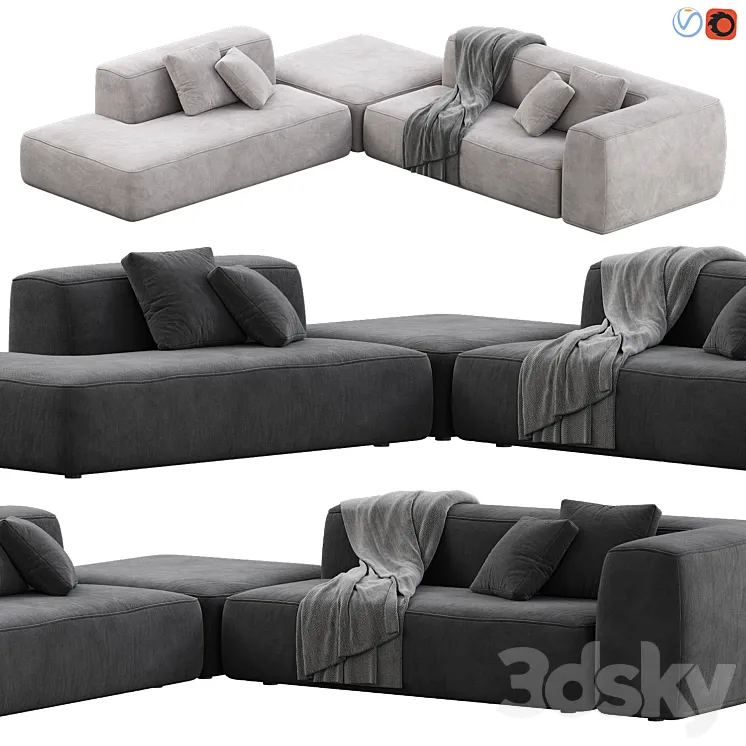 Lema Cloud Modular Sofa Set 3 3D Model Free Download Lema Cloud Modular Sofa Set 3 3D Model Free Download
