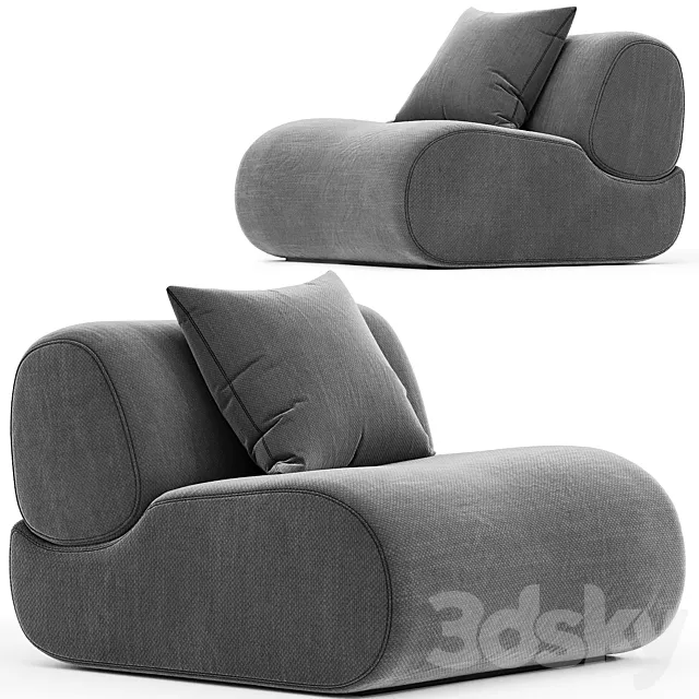 Lemmy Armchair LM93 930L x 1020D x 670H 3DModel