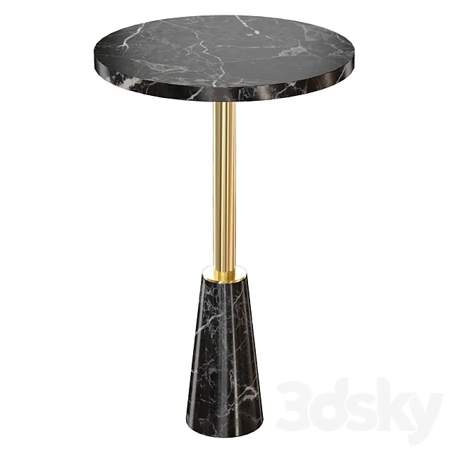 Leni Black Marble Drink Table (Crate and Barrel) 3DModel