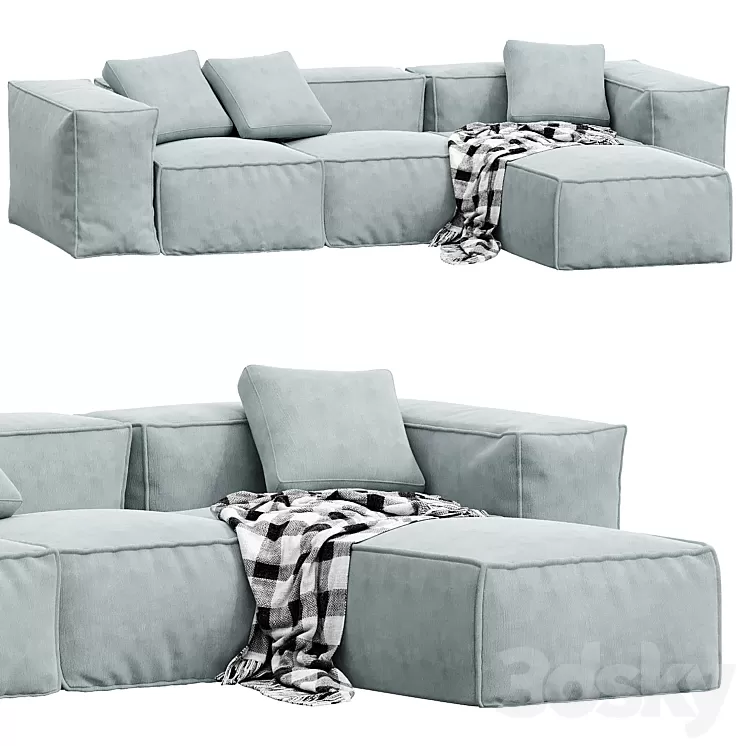 Lennon 3 seater modular sofa by Westwing collection 3D Model Free Download