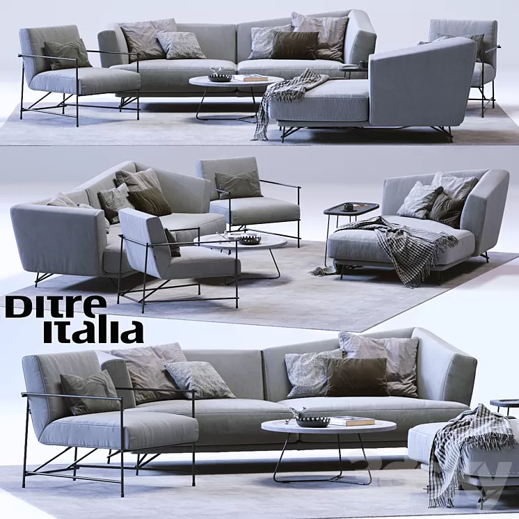 LENNOX Sofa and KYO Armchair 3D Model LENNOX Sofa and KYO Armchair 3D Model