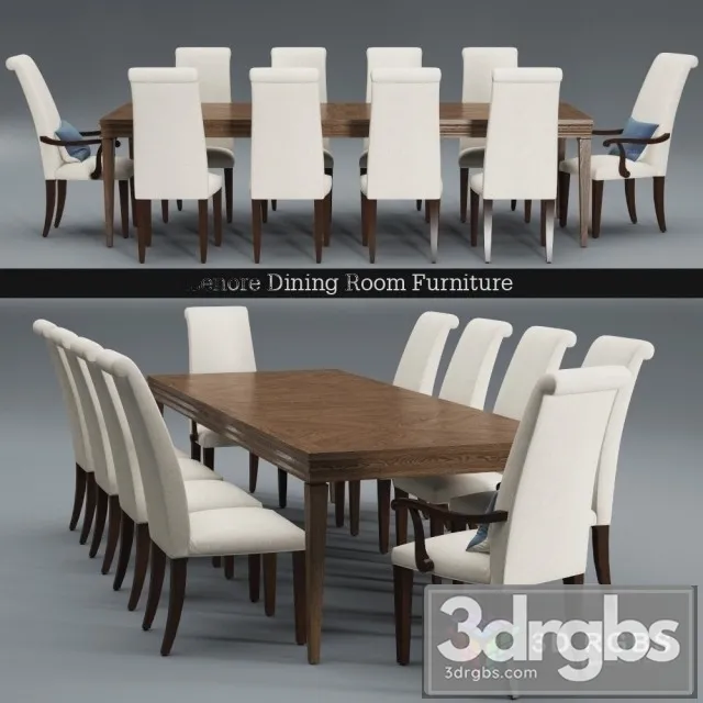 Lenore Dining Table and Chair 3D Model Download