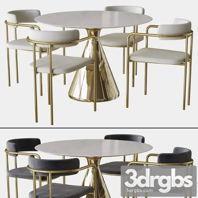 Lenox dining chair and silhouette table west elm 2 3D Model Download