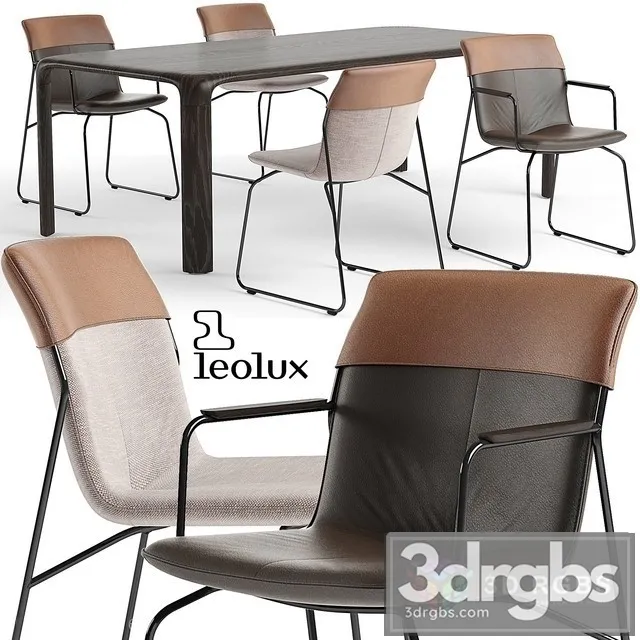 Leolux Ditte Chair Set 3D Model Download