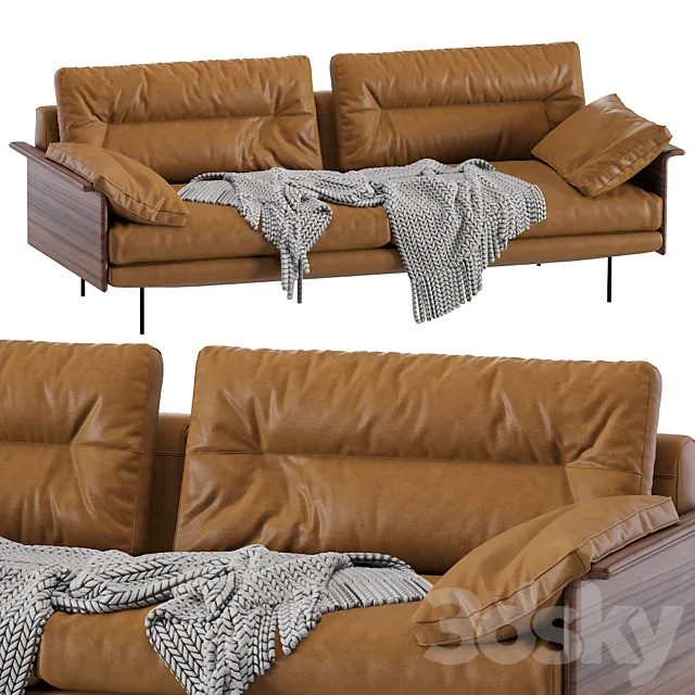 Leolux Sofa Wood Armrests 3D Model Leolux Sofa Wood Armrests 3D Model