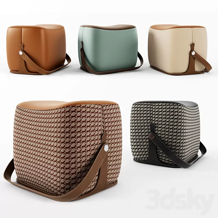 Les Necessaires d'Hermes ottoman 3D Model Les Necessaires d'Hermes ottoman 3D Model
