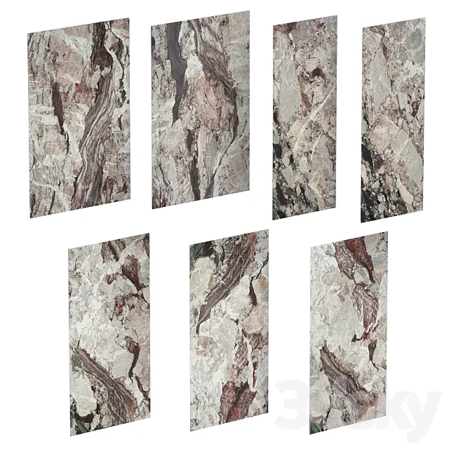 Les Quatre Saisons marble slabs 3D Model Les Quatre Saisons marble slabs 3D Model