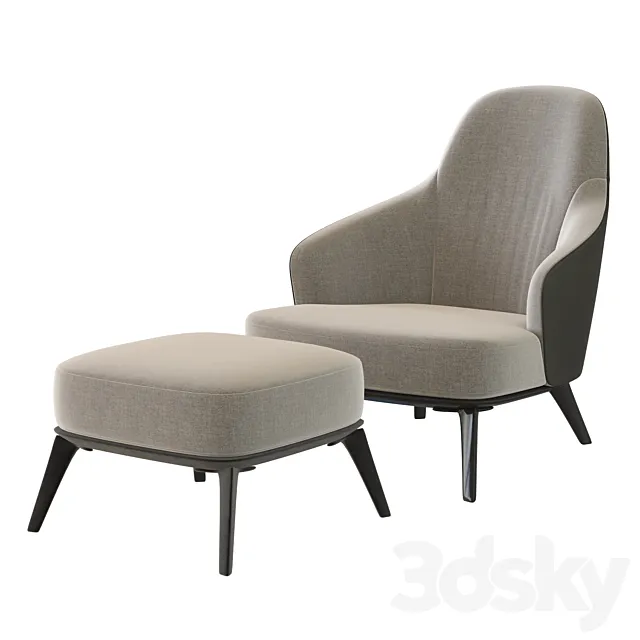 leslie armchair minotti 02 3DModel leslie armchair minotti 02 3DModel