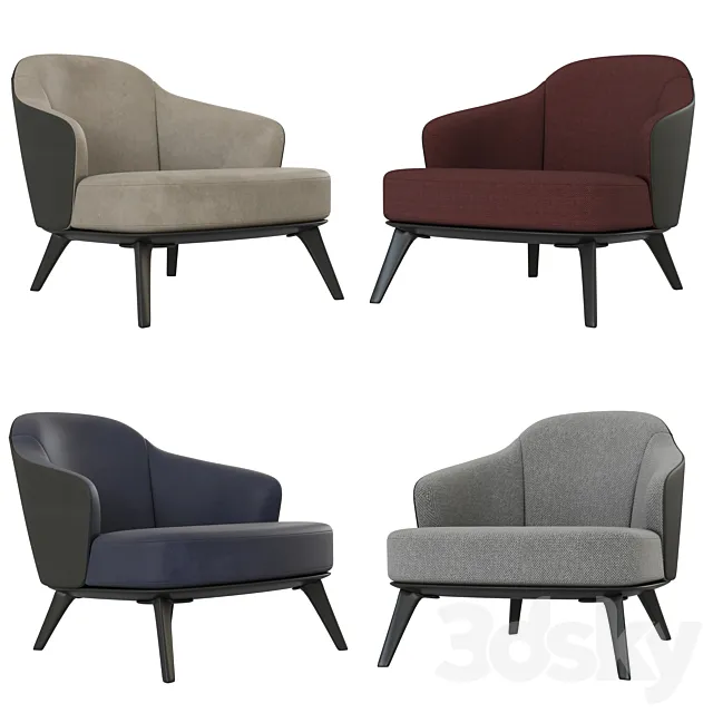 Leslie Armchair Minotti 3D Model Leslie Armchair Minotti 3D Model