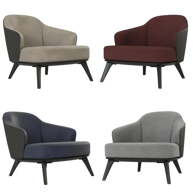 Leslie Armchair Minotti 3D Model