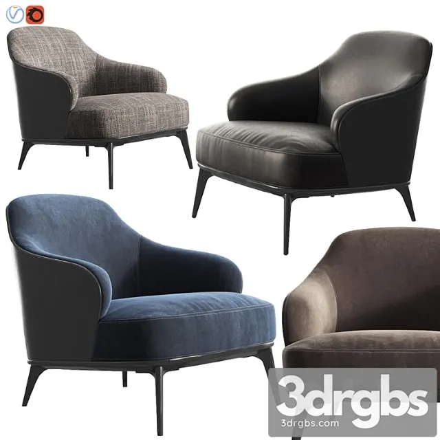 Leslie Armchair Minotti 3D Model Download