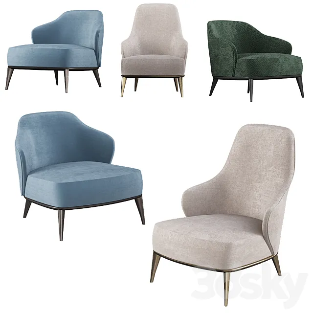 Leslie Armchairs 3D Model Leslie Armchairs 3D Model